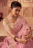 Chinon Saree with blouse in Pink colour 8006