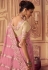 Chinon Saree with blouse in Pink colour 8006