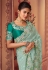 Chinon Saree with blouse in Sea green colour 8007
