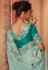 Chinon Saree with blouse in Sea green colour 8007
