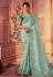 Chinon Saree with blouse in Sea green colour 8007
