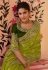 Chinon Saree with blouse in Light green colour 8009