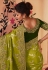 Chinon Saree with blouse in Light green colour 8009
