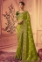 Chinon Saree with blouse in Light green colour 8009