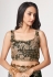 Organza floral print Saree in Black colour 1103