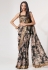 Organza floral print Saree in Black colour 1103