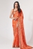 Organza Saree with blouse in Orange colour 1102