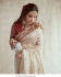Bollywood Sabyasachi inspired beige and red silk based wedding saree