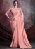 Shimmer Crepe silk Saree with blouse in Peach color