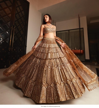 Bollywood Sabyasachi Inspired brown wedding lehenga choli