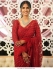 Bollywood model net Red fancy work wedding saree