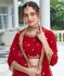 Faux Georgette circular lehenga choli  Red colour 165
