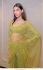 Bollywood model Parrot green net sequins saree