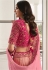 Woven Jacquard silk lehenga choli in Peach and Pink color