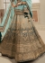 Woven Jacquard silk lehenga choli in Sky blue and Teal Green color