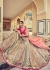 Woven Zari Banarasi silk lehenga choli in Beige and Pink