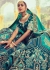 Woven Zari Banarasi silk lehenga choli in Teal green and blue