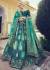 Woven Zari Banarasi silk lehenga choli in Teal green and blue