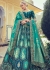 Woven Zari Banarasi silk lehenga choli in Teal green and blue