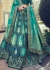 Woven Zari Banarasi silk lehenga choli in Teal green and blue