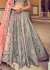 Woven Zari Banarasi silk lehenga choli in Grey color