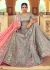 Woven Zari Banarasi silk lehenga choli in Grey color