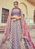 Woven Zari Banarasi silk lehenga choli in Lavender color