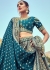 Woven Zari Banarasi silk lehenga choli in Teal Green