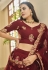 Organza circular lehenga choli in Maroon colour 2405
