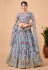 Faux georgette circular lehenga choli in Grey colour 6001