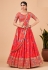 Faux georgette circular lehenga choli in Red colour 6002