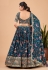 Faux georgette circular lehenga choli in Navy blue colour 6003