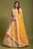 Net a line lehenga choli in Orange colour 1071