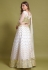 Net a line lehenga choli in White colour 1074