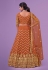 Georgette circular lehenga choli in Rust colour 39001