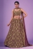 Georgette circular lehenga choli in Wine colour 39003