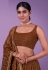 Georgette circular lehenga choli in Brown colour 39005