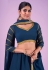 Georgette circular lehenga choli in Navy blue colour 39006