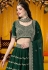 Georgette a line lehenga choli in Green colour 15003