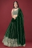 Faux georgette a line lehenga choli in Green colour 17001