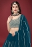 Faux georgette a line lehenga choli in Teal colour 17002