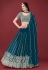 Faux georgette a line lehenga choli in Teal colour 17002