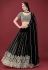 Faux georgette a line lehenga choli in Black colour 17005