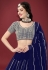 Faux georgette a line lehenga choli in Navy blue colour 17004