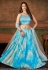 Georgette circular lehenga choli in Turquoise colour 3002