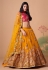 Soft net circular lehenga choli in Yellow colour 7324