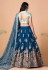 Soft net circular lehenga choli in Blue colour 7319