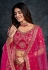 Silk circular lehenga choli in Magenta colour 3801