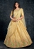 Silk circular lehenga choli in Light yellow colour 3804