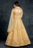 Silk circular lehenga choli in Light yellow colour 3804